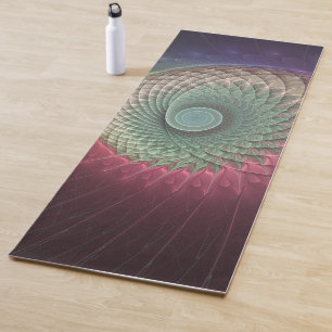 Abstract Snail Colourful Modern Fractal Art Yoga Mat