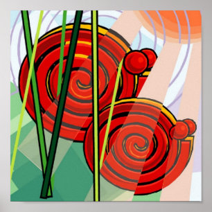 Abstract Snail Poster 15x15