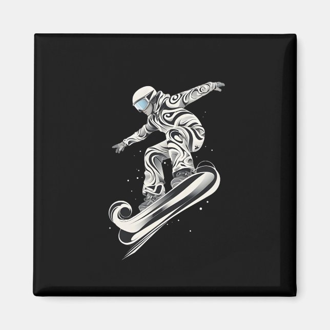 Abstract Snowboarder Snowboard Snowboarding  Magnet (Front)
