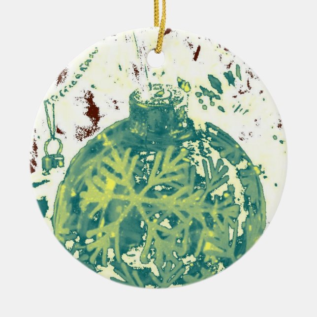 Abstract Snowflake Design Ceramic Tree Decoration (Front)