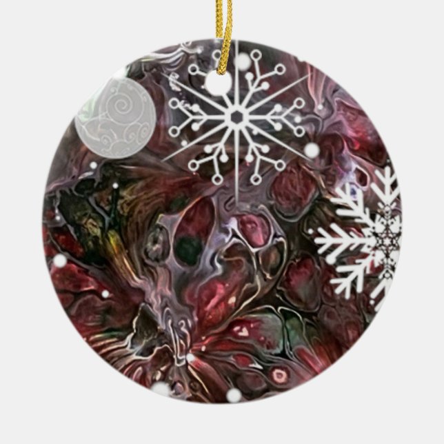Abstract Snowflake Holiday Ornament (Front)
