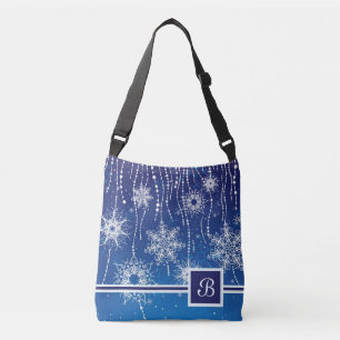 Abstract Snowflakes Crossbody Bag