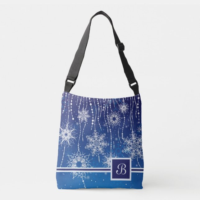 Abstract Snowflakes Crossbody Bag (Front)