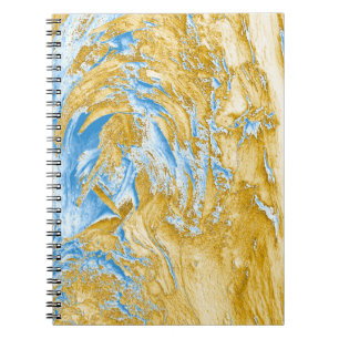 Abstract Soft Blue: Golden Touches. Notebook