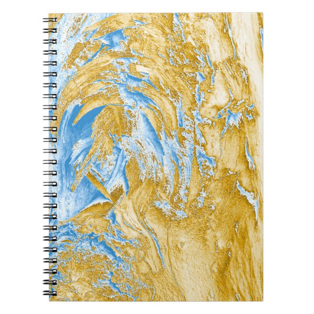 Abstract Soft Blue: Golden Touches. Notebook (Front)