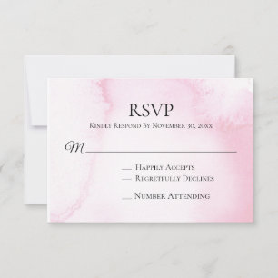 *~* Abstract Soft Blush Pink Wedding RSVP Insert Card