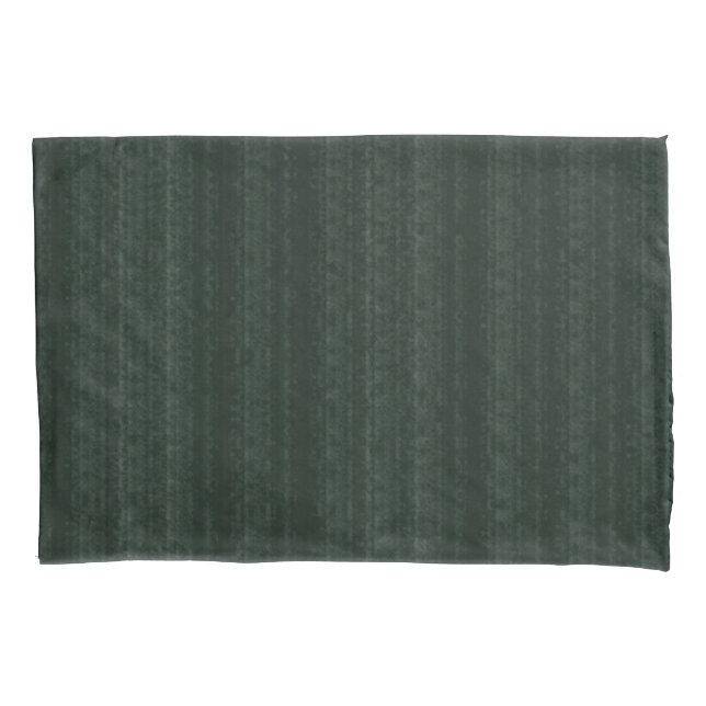 Abstract Soft Hues Deep Green Subtle Stripe Pillowcase (Front-Left)