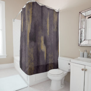 Abstract Soft Hues Deep Plum & Gold Shower Curtain