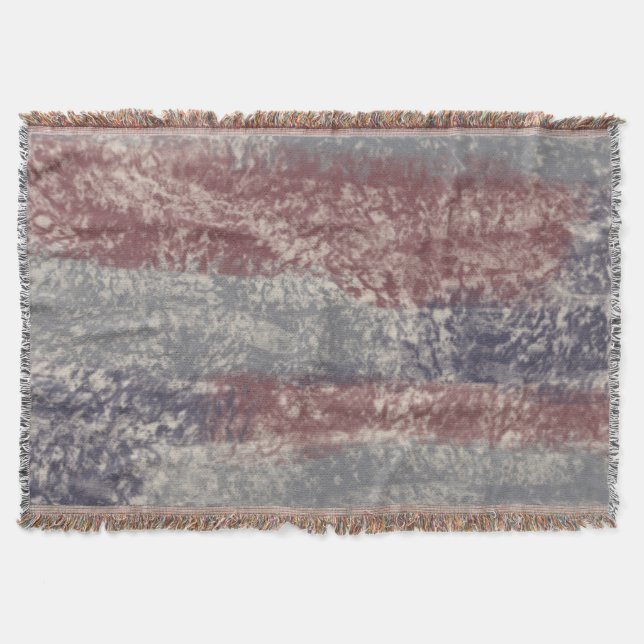 Abstract Soft Hues Gray Beige Dusty Rose & Purple Throw Blanket (Front)