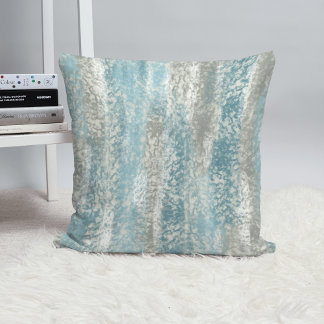 Abstract Soft Hues Gray Teal Cushion
