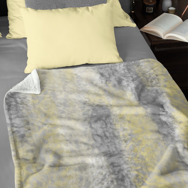 Abstract Soft Hues Gray Yellow Sherpa Blanket (Creator Uploaded)