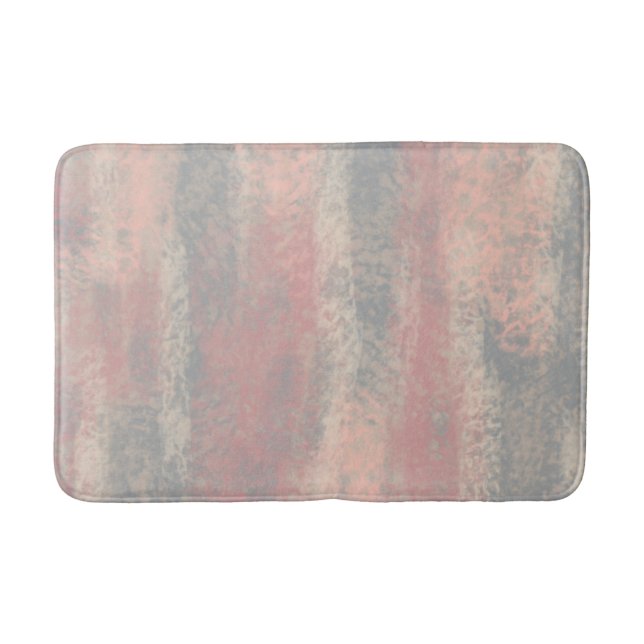 Abstract Soft Hues Grey Beige Pink Bath Mat (Front)