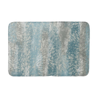 Abstract Soft Hues Grey Teal Bath Mat