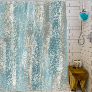 Abstract Soft Hues Grey Teal Shower Curtain
