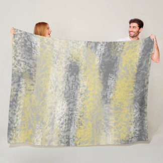 Abstract Soft Hues Grey Yellow Fleece Blanket
