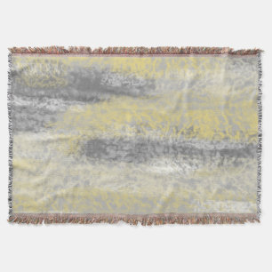 Abstract Soft Hues Grey Yellow Throw Blanket