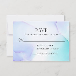 *~* Abstract Soft Lavender Mint Wedding RSVP