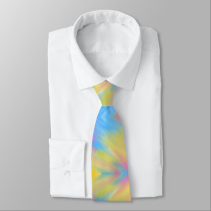 Abstract soft pastel blending holographic ink tie