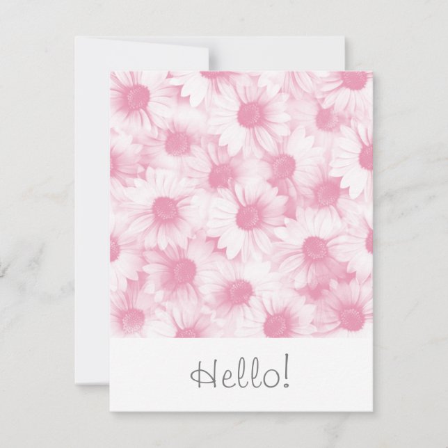 Abstract Soft Pink Daisy Pattern  Card (Front)