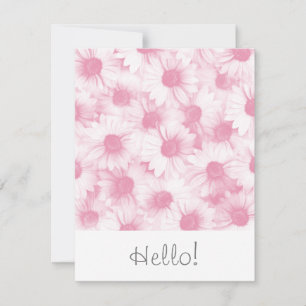 Abstract Soft Pink Daisy Pattern Card