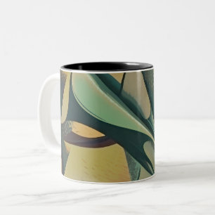 Abstract soft strokes Two-Tone coffee mug