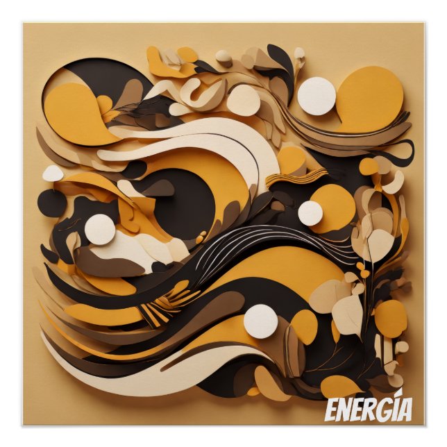 Abstract Solar Art Natural Energy Poster (Front)