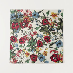 Abstract solid flowers arrangement, all over desig tapestry