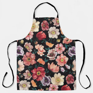 abstract solid flowers full arrangement, all over apron
