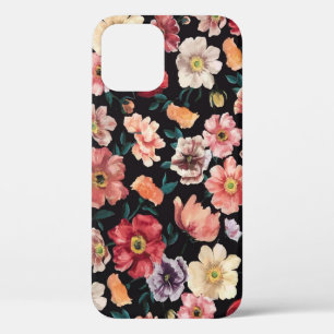 abstract solid flowers full arrangement, all over  iPhone 12 case