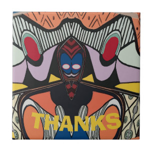 Abstract Space Alien Tile, edit text Tile