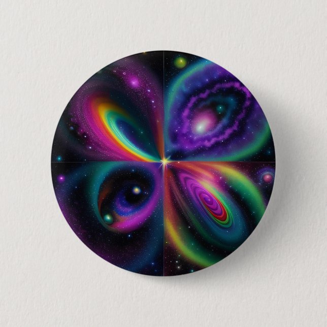 Abstract Space Art 6 Cm Round Badge (Front)