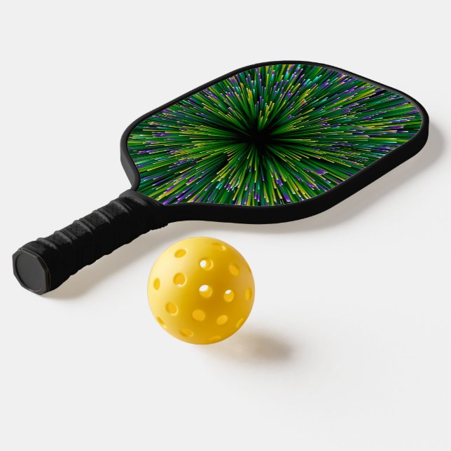Abstract space green blast pickleball paddle (Laydown 2)