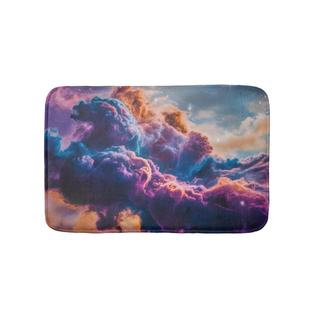 Abstract Space Nebula Art - Colorful Cosmic Bath Mat (Front)