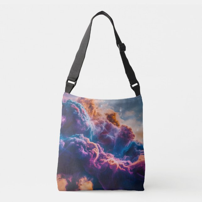 Abstract Space Nebula Art - Colorful Cosmic Crossbody Bag (Front)