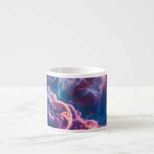 Abstract Space Nebula Art - Colorful Cosmic Espresso Cup