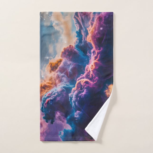 Abstract Space Nebula Art - Colorful Cosmic Hand Towel (Hand Towel)