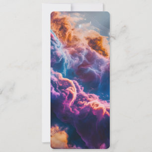 Abstract Space Nebula Art - Colorful Cosmic Invitation