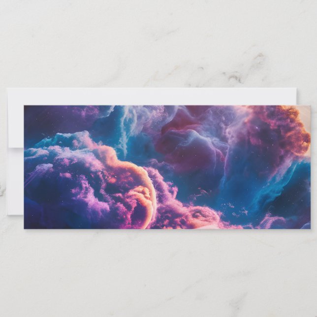 Abstract Space Nebula Art - Colorful Cosmic Invitation (Front)