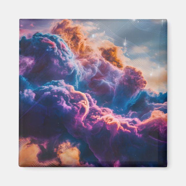 Abstract Space Nebula Art - Colorful Cosmic Magnet (Front)