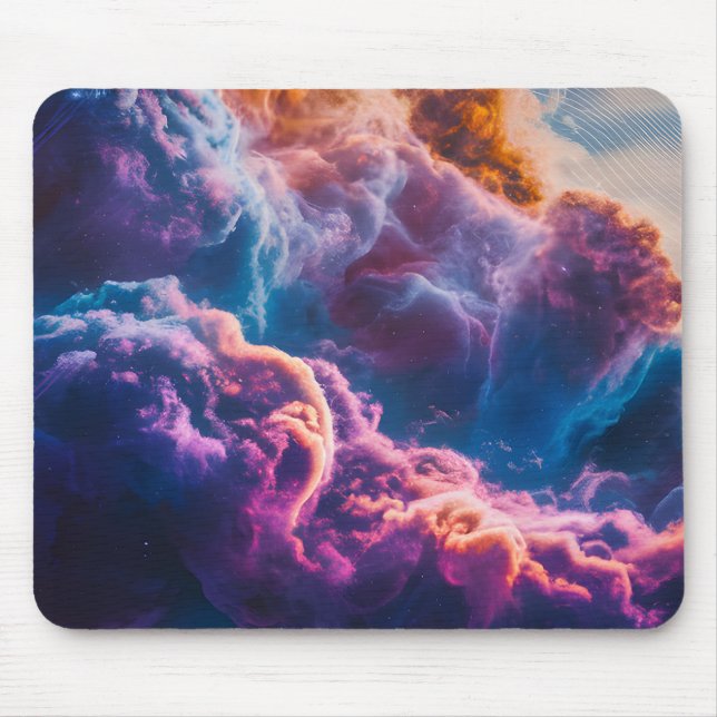 Abstract Space Nebula Art - Colorful Cosmic Mouse Pad (Front)