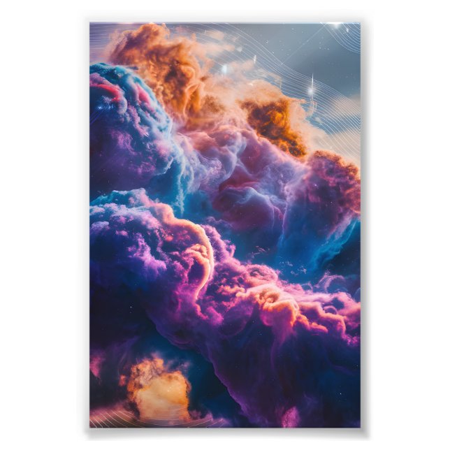 Abstract Space Nebula Art - Colorful Cosmic Photo Print (Front)