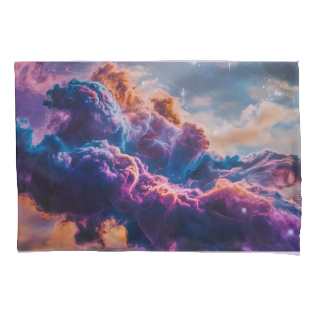 Abstract Space Nebula Art - Colorful Cosmic Pillowcase (Front)