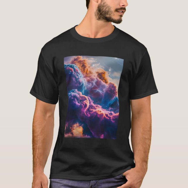 Abstract Space Nebula Art - Colorful Cosmic T-Shirt (Front)