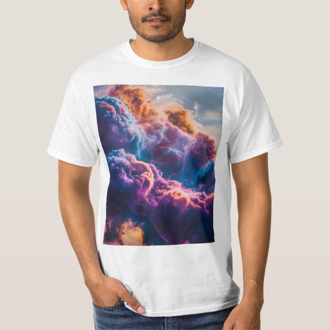 Abstract Space Nebula Art - Colorful Cosmic T-Shirt (Front)