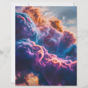Abstract Space Nebula Art - Colorful Paper Sheet