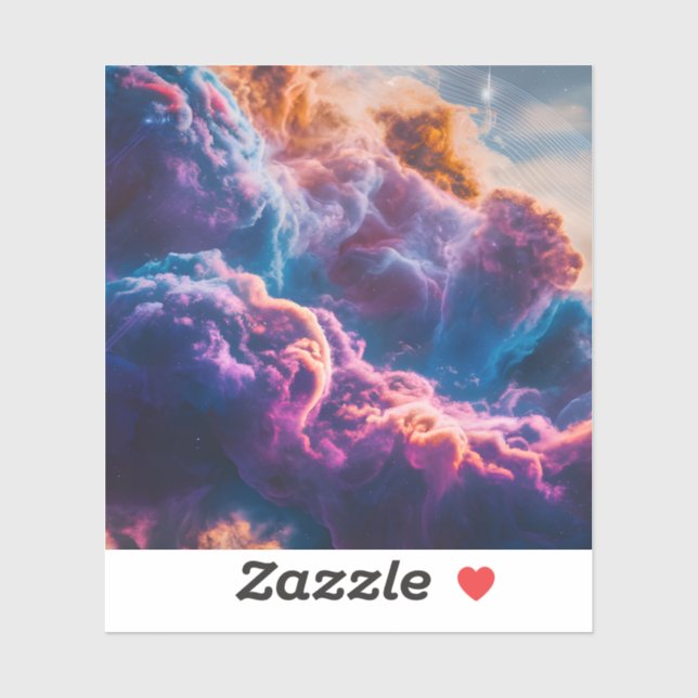 Abstract Space Nebula Art - Colorful Stickers (Sheet)