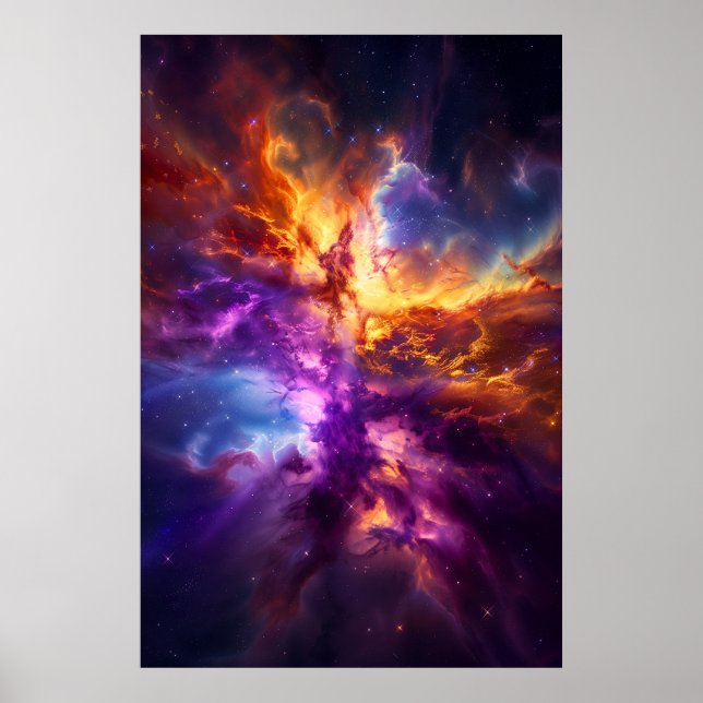 Abstract Space Nebula Art Print (Front)