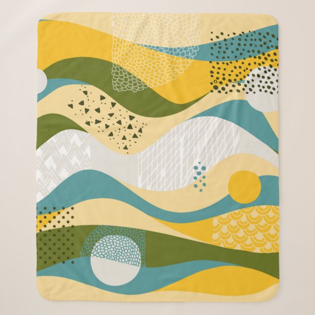 Abstract Space: Smooth Line Ornaments. Sherpa Blanket (Front)