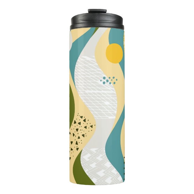 Abstract Space: Smooth Line Ornaments. Thermal Tumbler (Front)