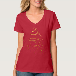 Abstract Sparkling Gold Christmas Tree T-Shirt
